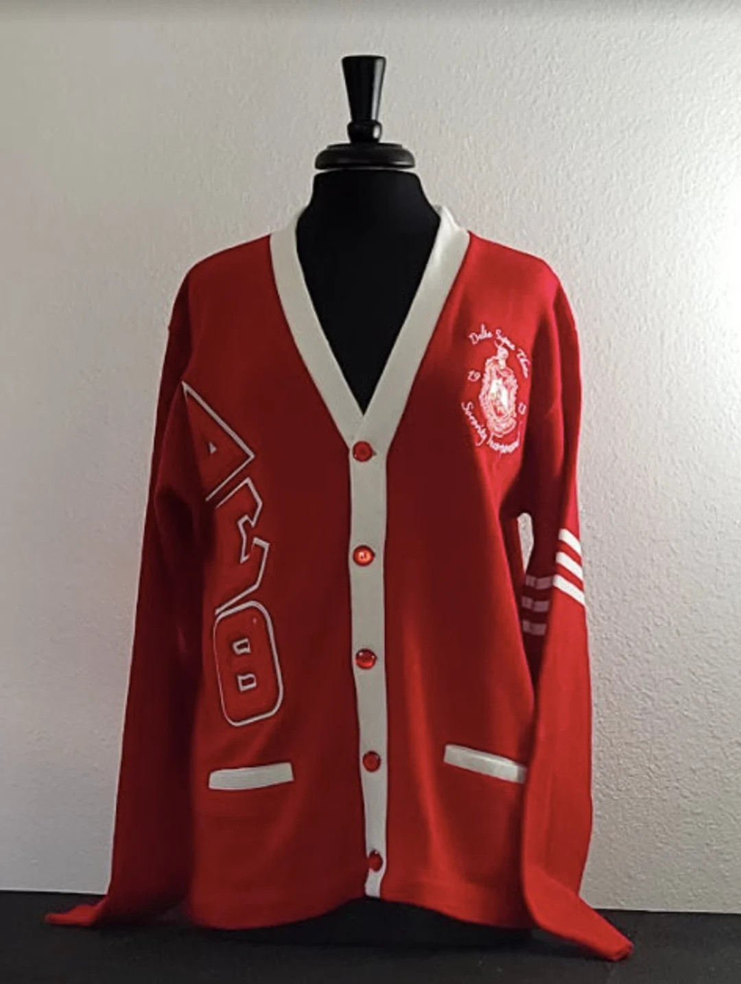 Pre-order Delta Sigma Theta Red Varsity Stripe Cardigan Ships April 1, 2024 - Etsy | Etsy (US)
