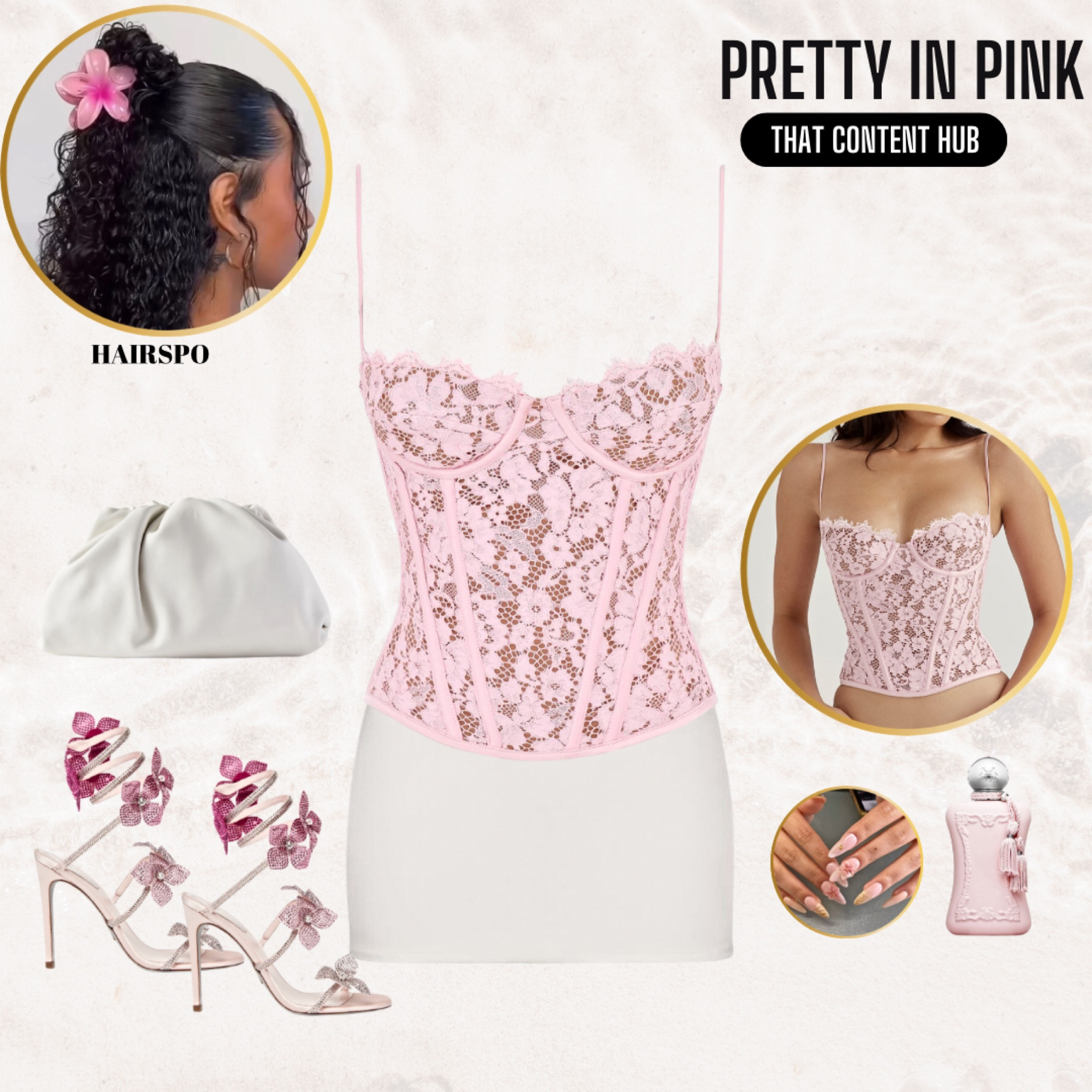 Pretty in pink outfit ft a floral corset top and mini skirt with a white bottega pouch ✨ I’ve attached some alternatives below too for range 

#LTKstyletip #LTKpartywear #LTKcurves