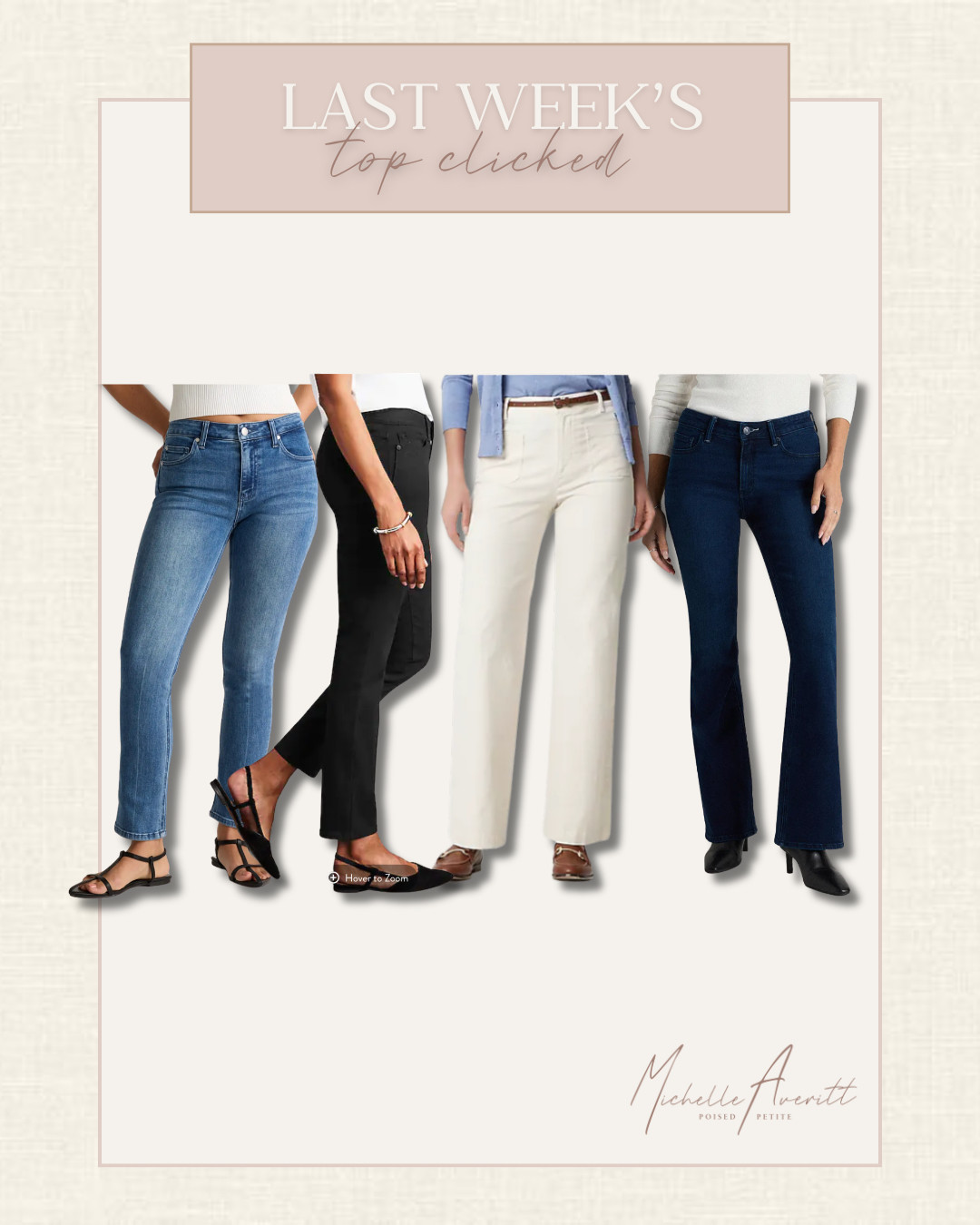 These are the bottoms I keep reaching for—great rise, flattering fit, and no hemming required.

petite fashion, petite denim, petite pants 

 #LTKOver40 #LTKPetite #LTKFindsUnder100