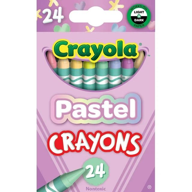 Crayola Pastel Crayons, 24 Ct, Cute Back to School Supplies for Kids, Pastel Classroom Supplies, ... | Walmart (US)