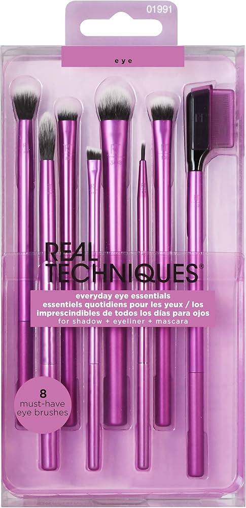Real Techniques Everyday Eye Essentials 8 Piece Makeup Brush Set, Eye Brushes for Eye Liner, Eyes... | Amazon (US)