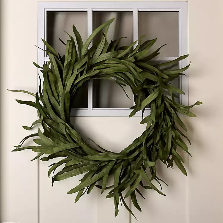 Dark Green Foam Leaves Wreath | Kirklands