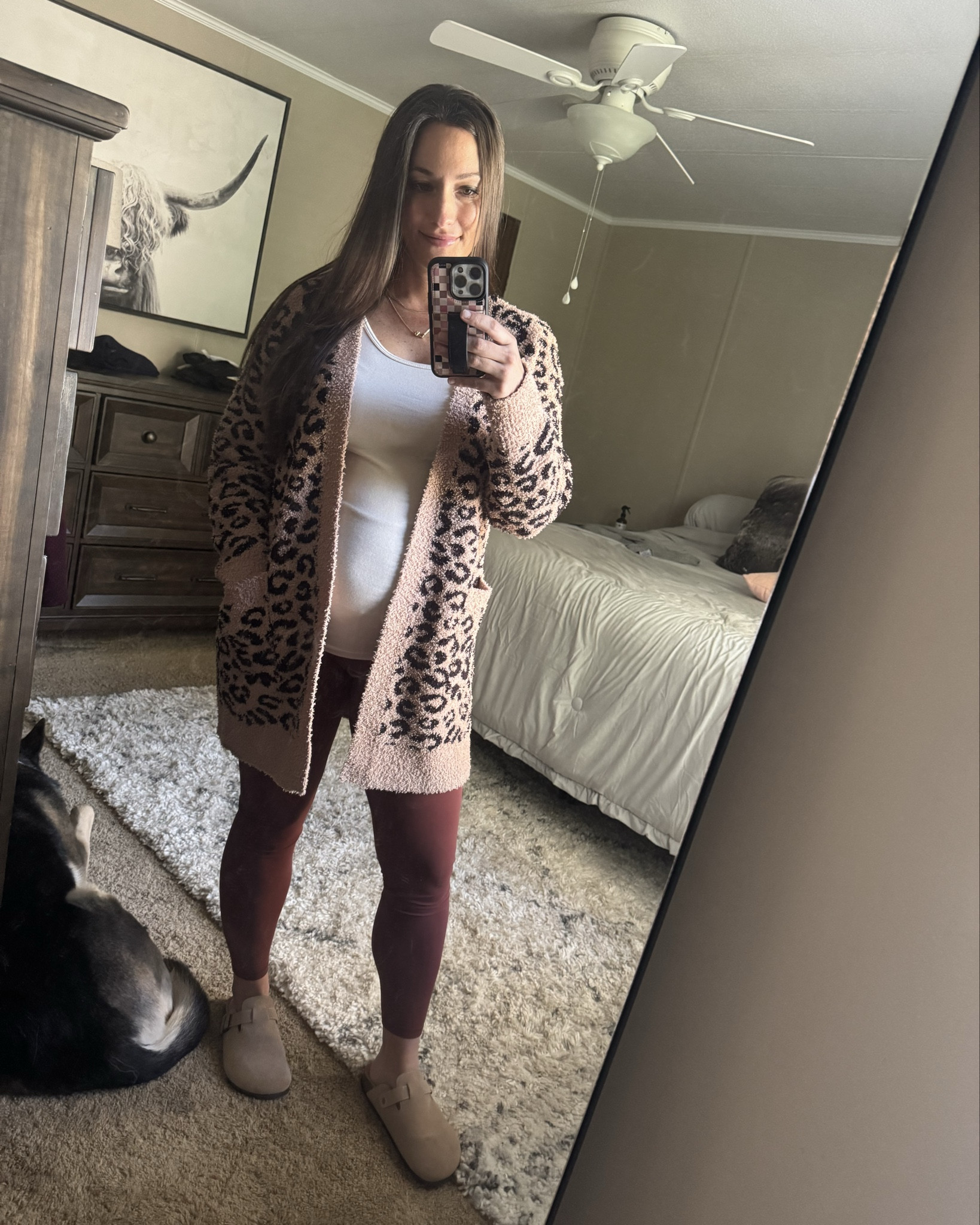 Easy, comfy, casual outfit! Leopard cardigan from Walmart, high-waisted leggings, tunic tank, and shoes all from Amazon!

Fall | Pregnant | Bump | Postpartumm

#LTKBump