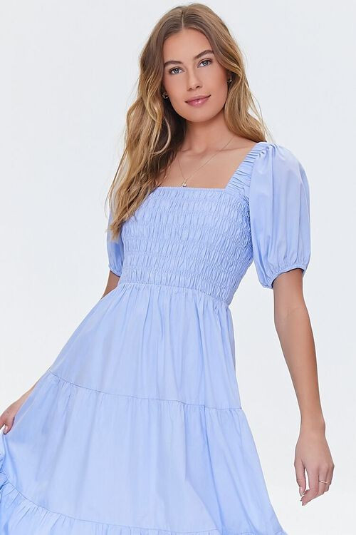 Smocked Puff-Sleeve Dress | Forever 21 (US)