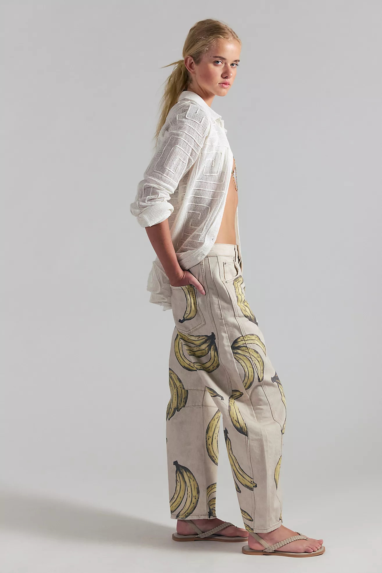 We The Free Good Luck Printed Barrel Jeans | Free People (Global - UK&FR Excluded)