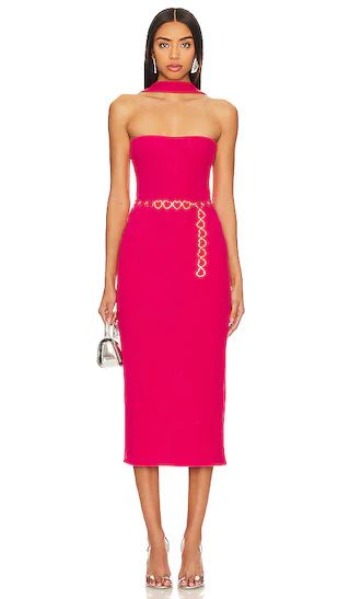 Dominique Midi Dress in Dark Pink Dress | Hot Pink Dress | Pink Midi Dress | Revolve Clothing (Global)