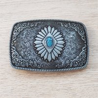 Boho Western Cowboys Buckle - Flower Blue Stone Mens Belt Turquoise Buckles Christmas Fathers Day Gifts Idea Bs021 | Etsy (US)