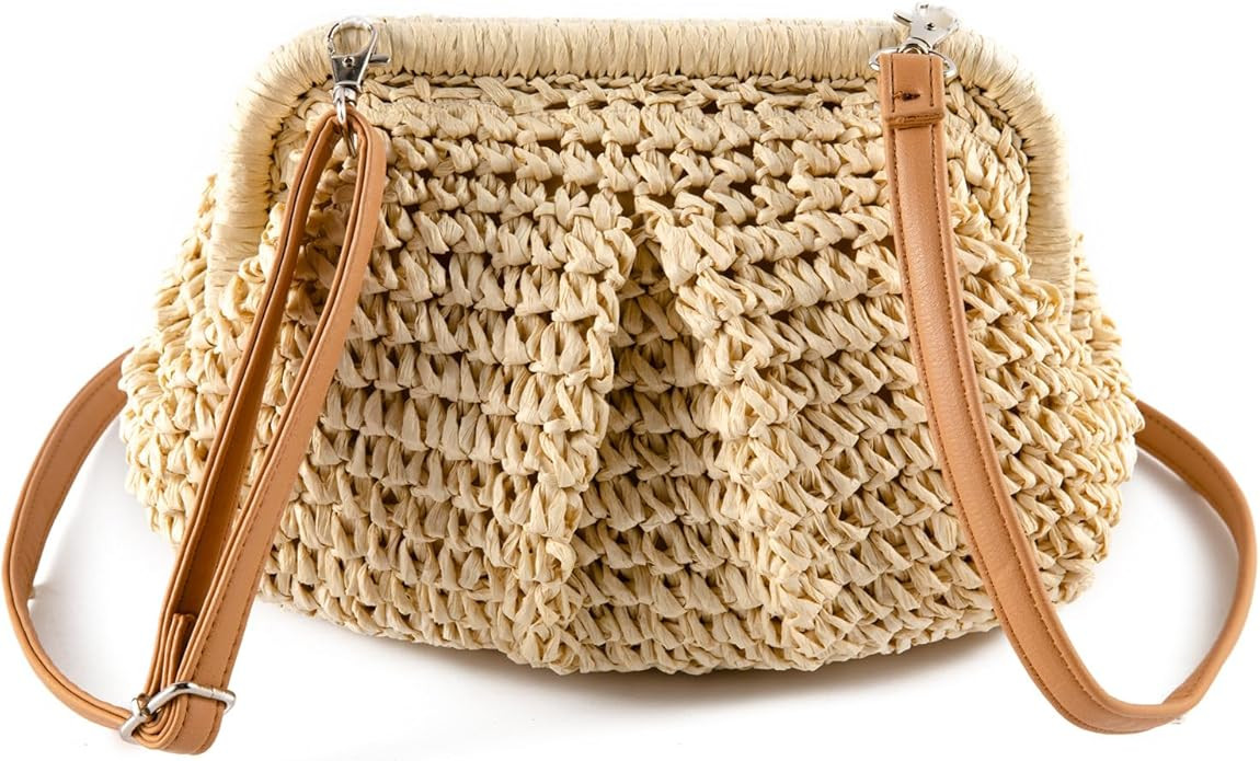 Women Dumpling Crossbody Bag for Women Cloud Evening Bag Straw Clutch Purses Detachable shoulder ... | Amazon (US)