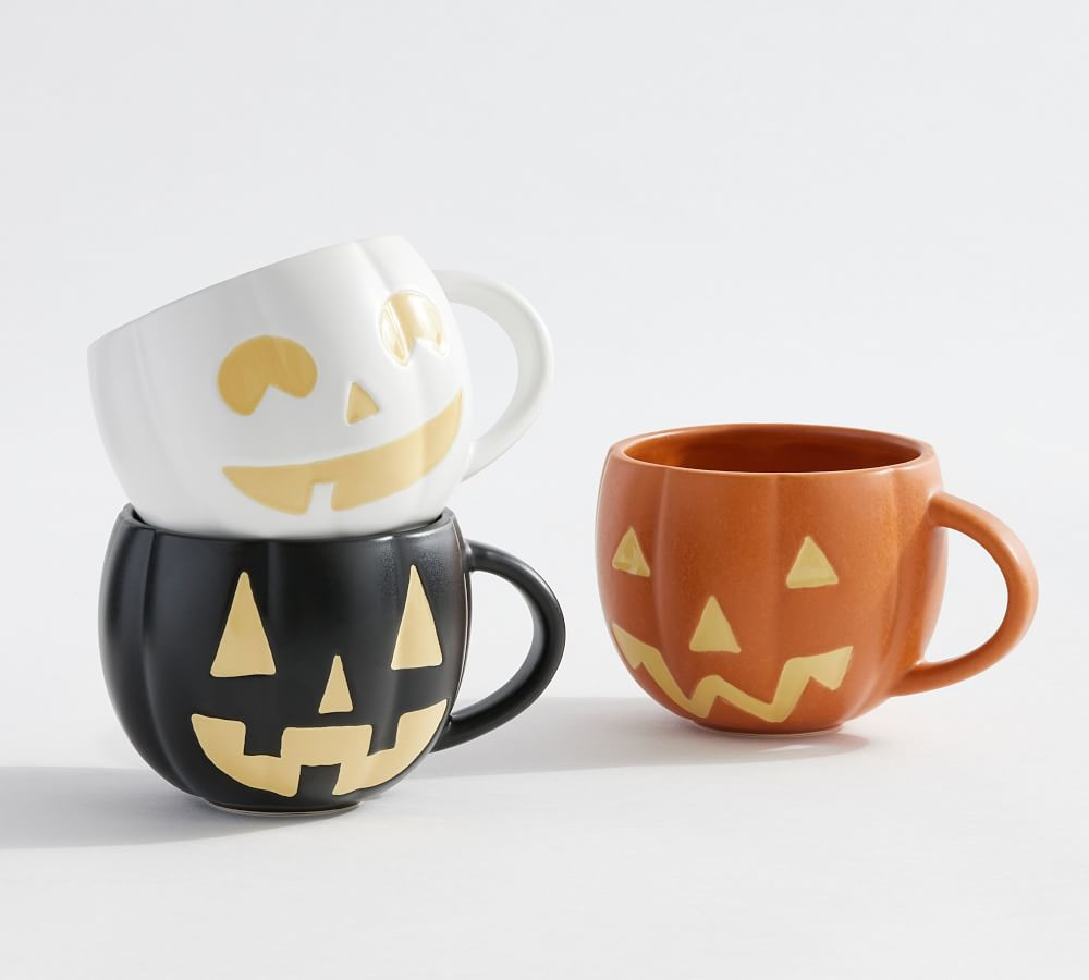 Jack O'Lantern Stoneware Mugs | Pottery Barn (US)