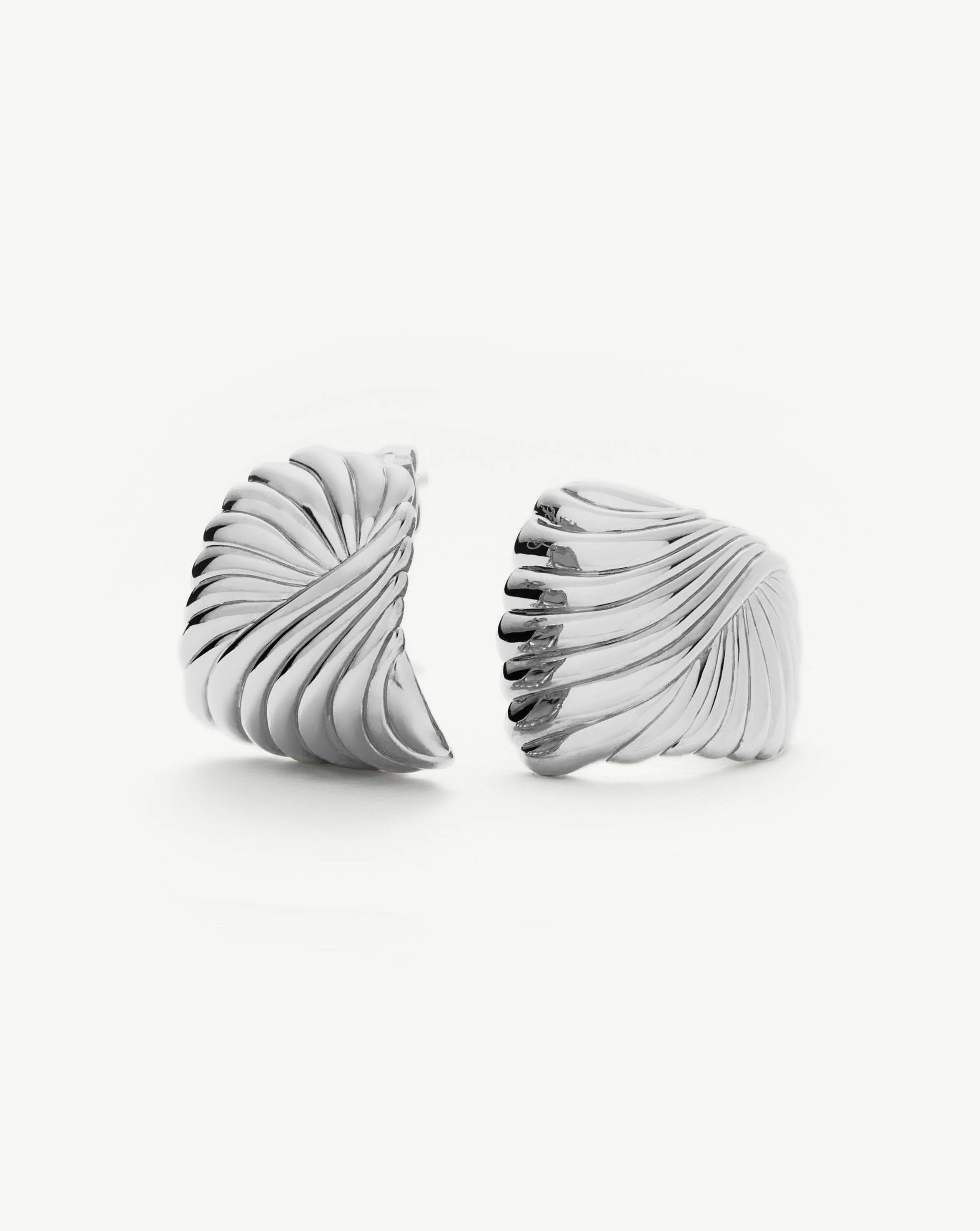 Ripple Oversized Stud Earrings | Silver Plated Earrings | Missoma UK