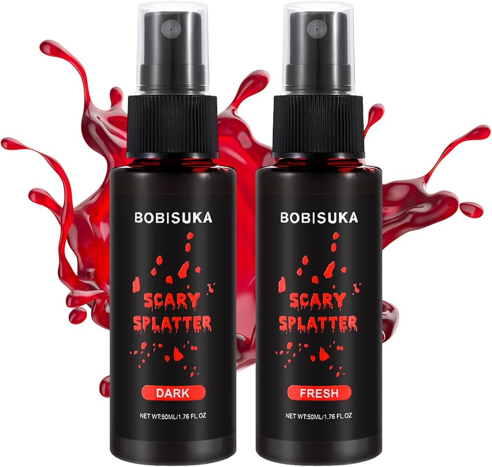 BOBISUKA 2PCS Dark+Fresh Fake Blood Spray Set- Realistic Effects Fake Blood Stage Blood for Hallo... | Amazon (US)