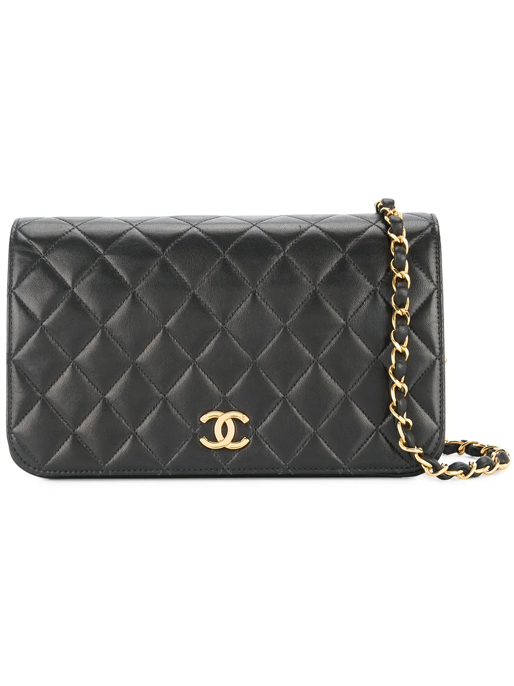 Chanel Vintage quilted flap shoulder bag - Black | FarFetch US
