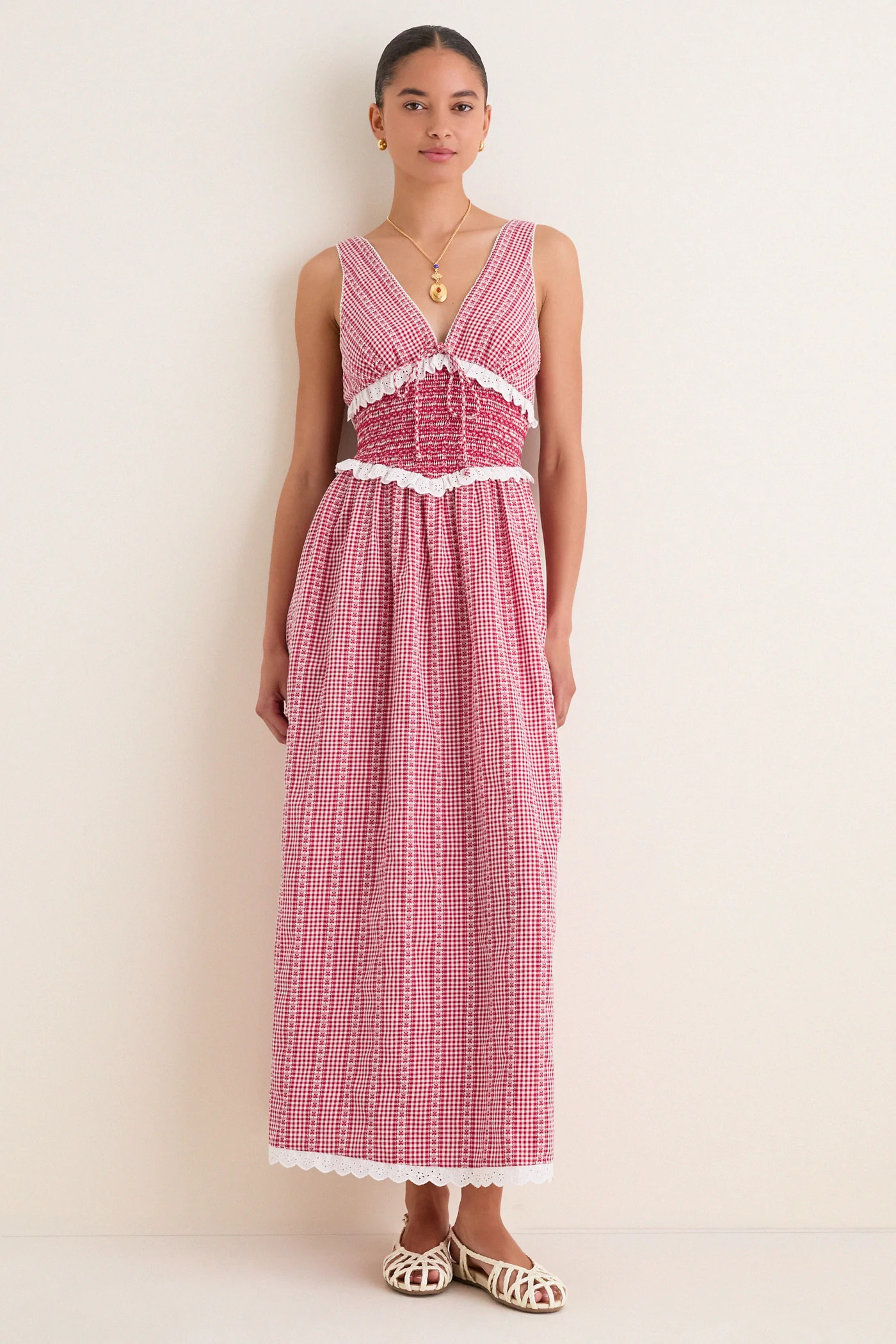 Red Gingham Karima Maxi Dress | Tuckernuck (US)