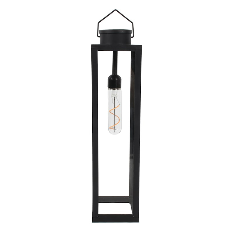 Black Outdoor Solar Lantern, 15" | At Home
