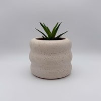 5"" White Speckled Ceramic Bubble Planter With Drainage Hole, Handmade Plant Pot, Modern Minimalist Home Decor, Curvy Sculptural Gift | Etsy (US)
