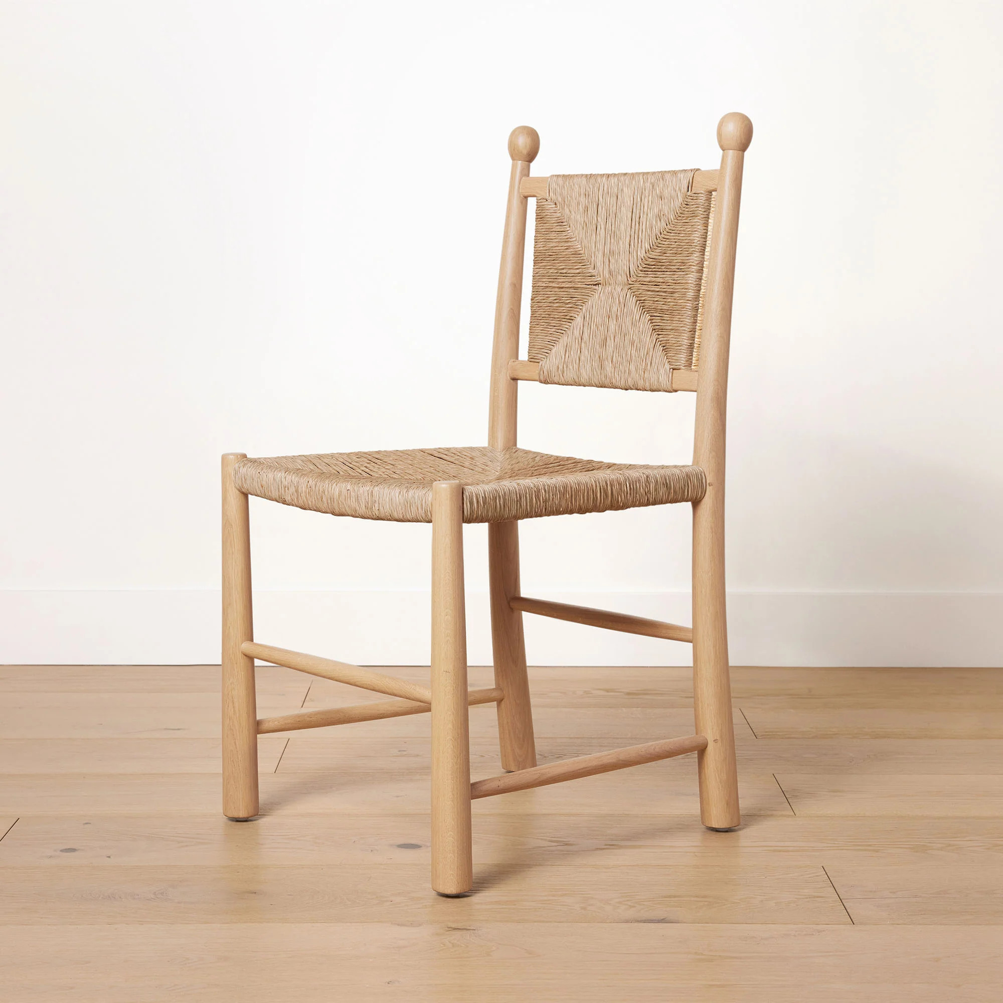 olma dining chair - Solid White Oak Dining Chair with rush seat and backrest | Hati Home