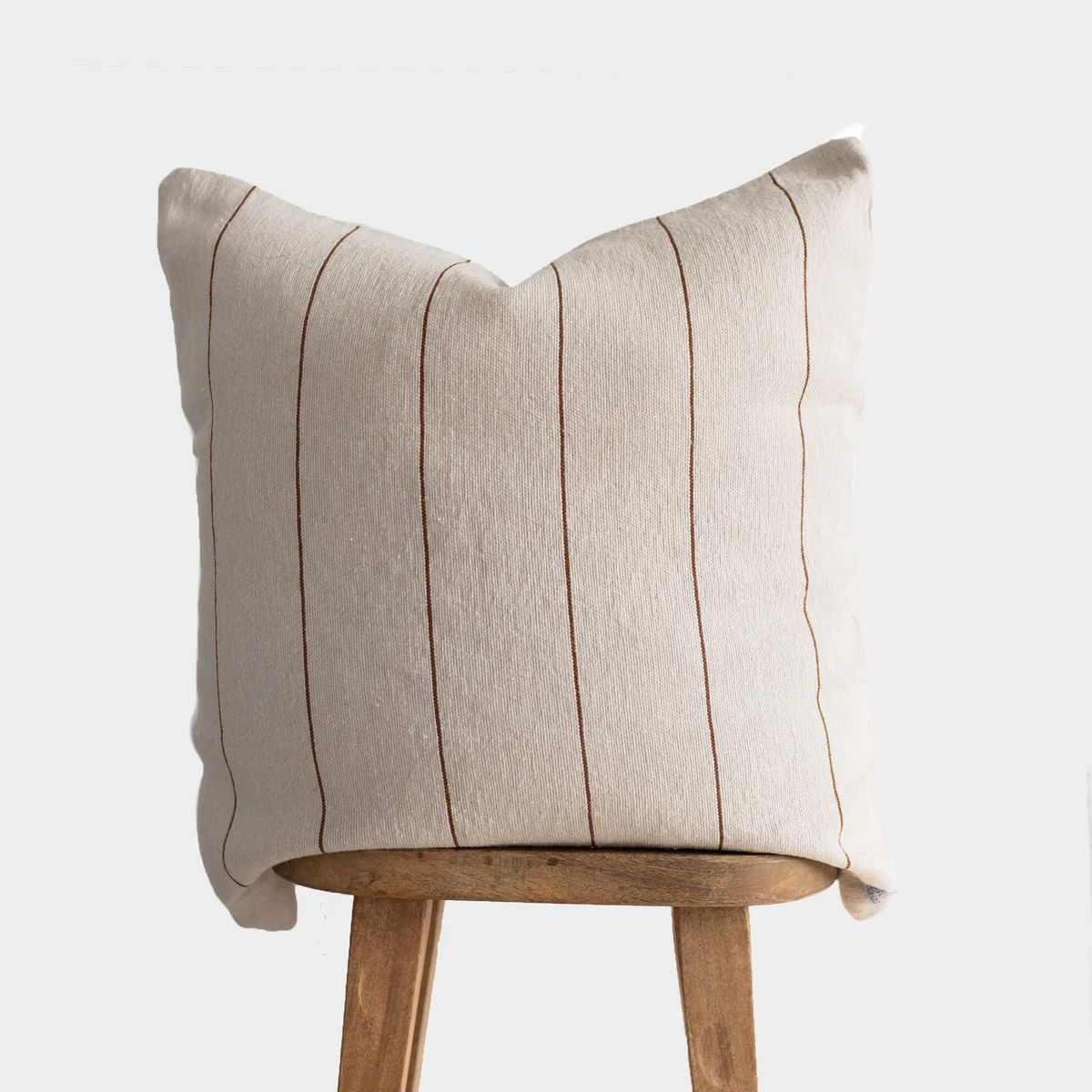 Wren Brown Stripes - 22" Moroccan Pillow Cover | Woven Nook