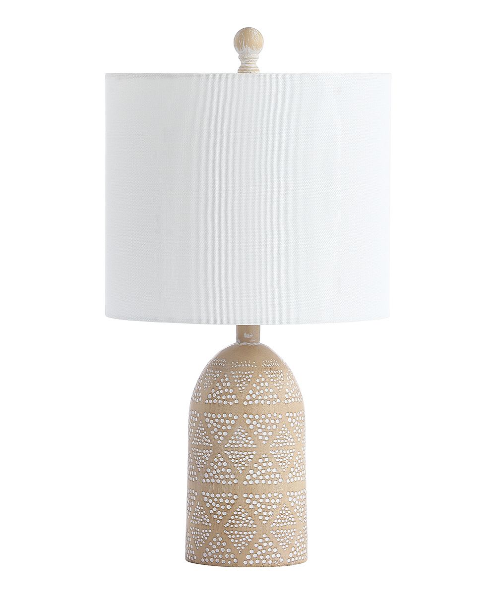 SAFAVIEH Indoor Table Lamps BROWN - White & Beige Triangles Table Lamp | Zulily