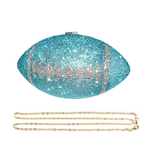 Gripit Bling Rhinestone Football Shaped Rugby Quirky Bag Purse Novlety Chain Purse | Amazon (US)
