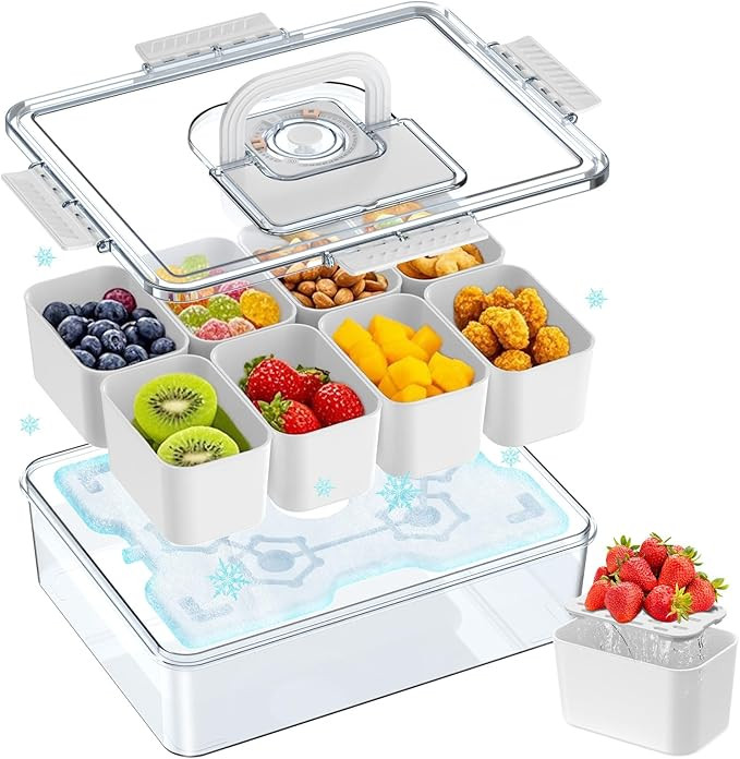 Palksky Snackle Box Container with Ice Pack, Travel Snack Containers with Lid & Handle, Chilled P... | Amazon (US)