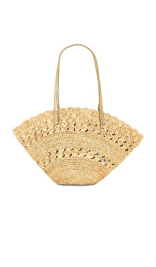 Salerno Small Tote in Natural & Gold | Revolve Clothing (Global)