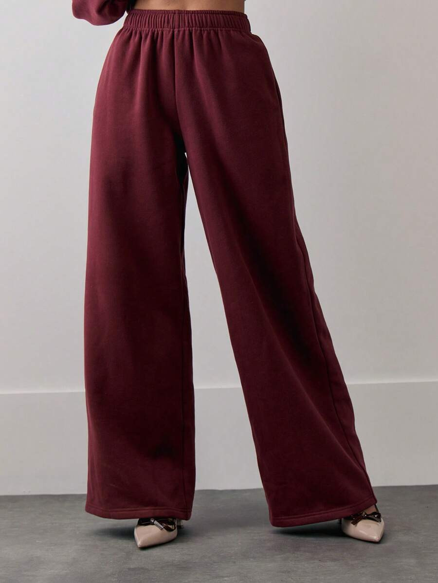 MUSERA High Rise Concealed Drawstring Elasticated "Muse" Print Wide Leg Sweatpants Vacation Sprin... | SHEIN