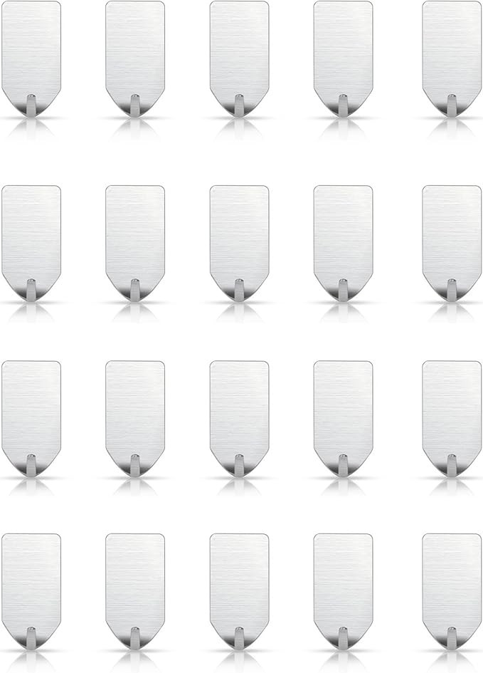 KAERSI M1 Small Adhesive Hooks Hat Organizer, Stainless Steel - 20 PCS | Amazon (US)