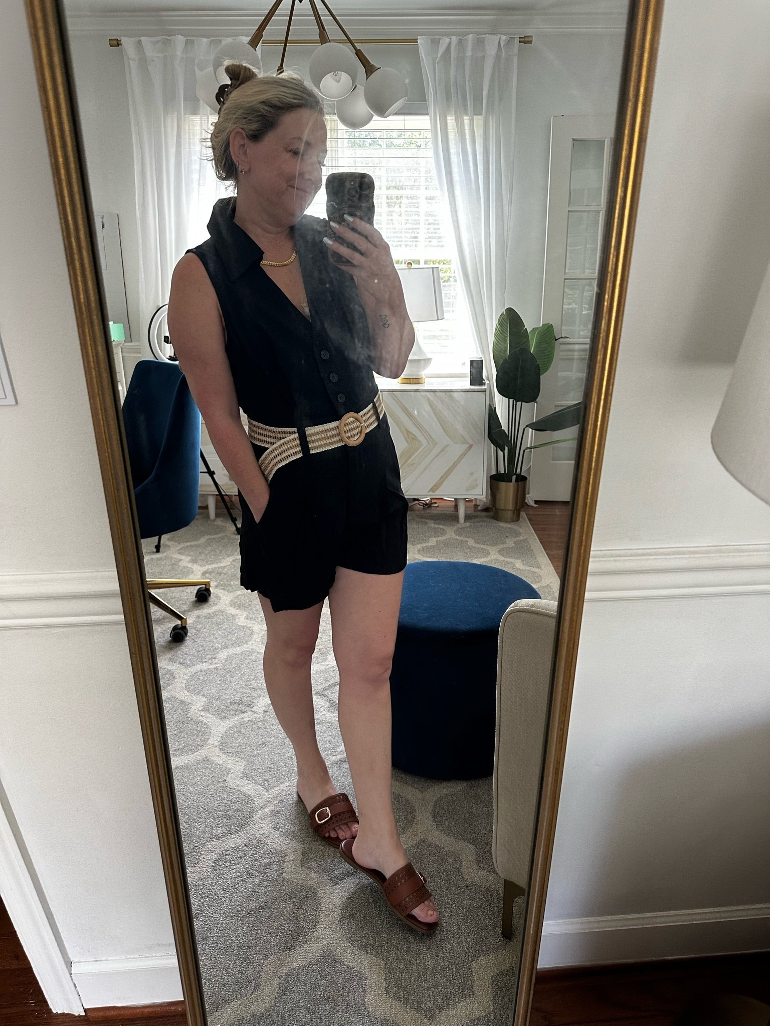 Today’s outfit is proof you can survive a 90 degree humid day and still look pulled together. Lightweight romper, easy Target sandals, messy bun, and out the door. The Vici romper is one of those throw-on pieces that still looks styled with minimal effort. Perfect for summer errands, lunch dates, or travel days when it’s HOT. Use code TRILBYSAVE35 to save on my Vici favorites.

Wearing a medium 

#vici #vicidolls #targetstyle #summerootd #petitefashion #over40style #summerstyle #momstyle #casualsummerstyle #everydaystyle #hotweatherstyle #marylandinfluencer #easternshoremd #styledontheshore #coastalchicstyle #midatlanticstyle

#LTKootd #LTKPetite #LTKOver40