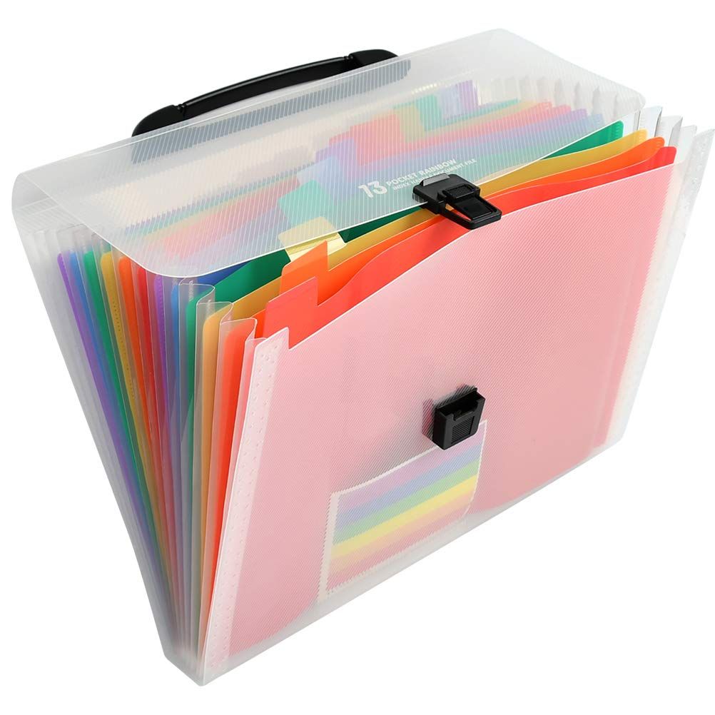 YOTINO Large Capacity Expanding File Folders, 13 Pockets Plastic Expanding Accordion Folders with... | Amazon (US)