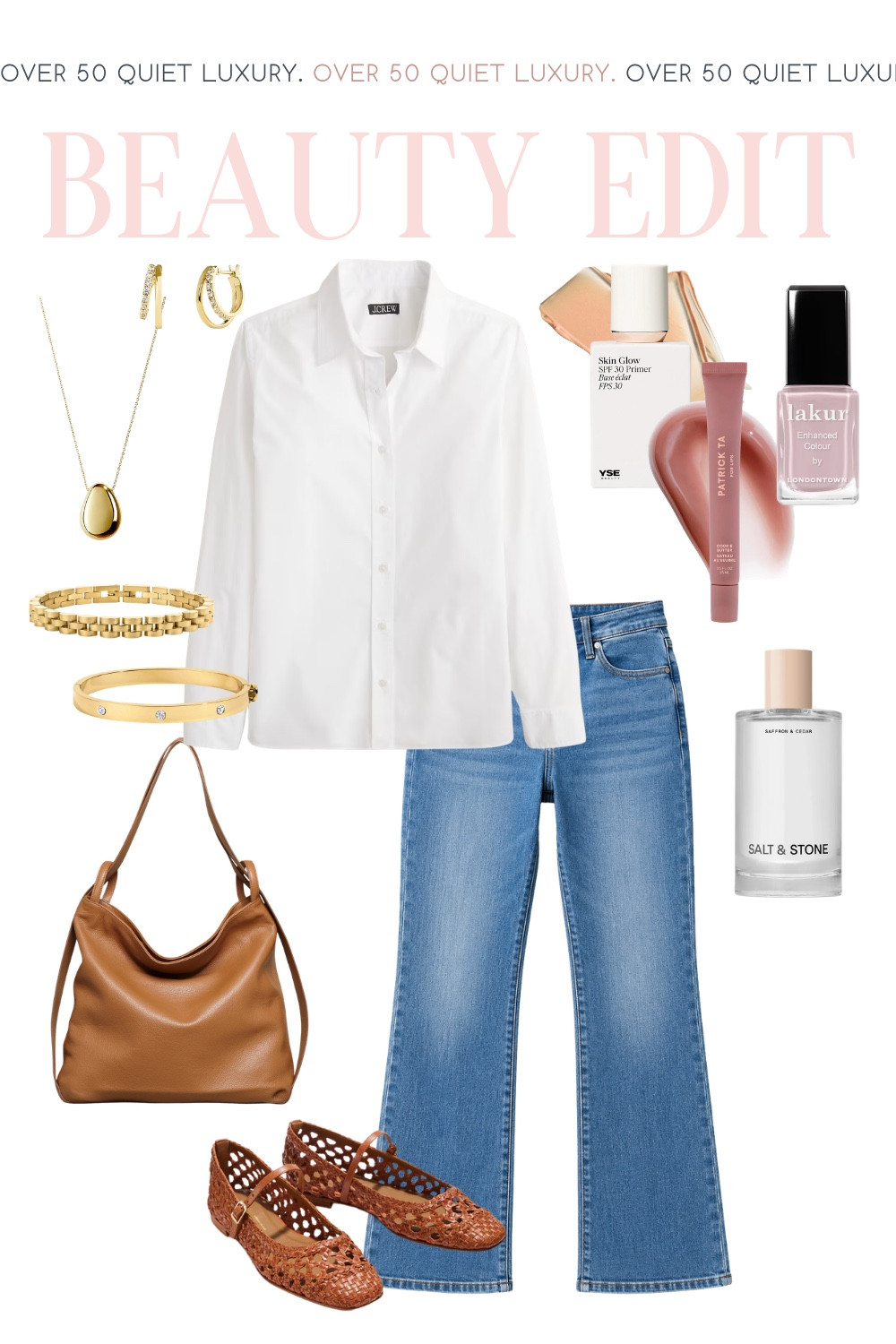 Quiet luxury isn’t about chasing trends—it’s about investing in timeless pieces that always look polished. A crisp white button-down, great denim, classic accessories, and a few elevated beauty favorites create an effortless look that feels chic at any age. These are the pieces I’m loving for a simple, sophisticated style that never goes out of fashion.

#LTKSeasonal #LTKBeauty #LTKOver40