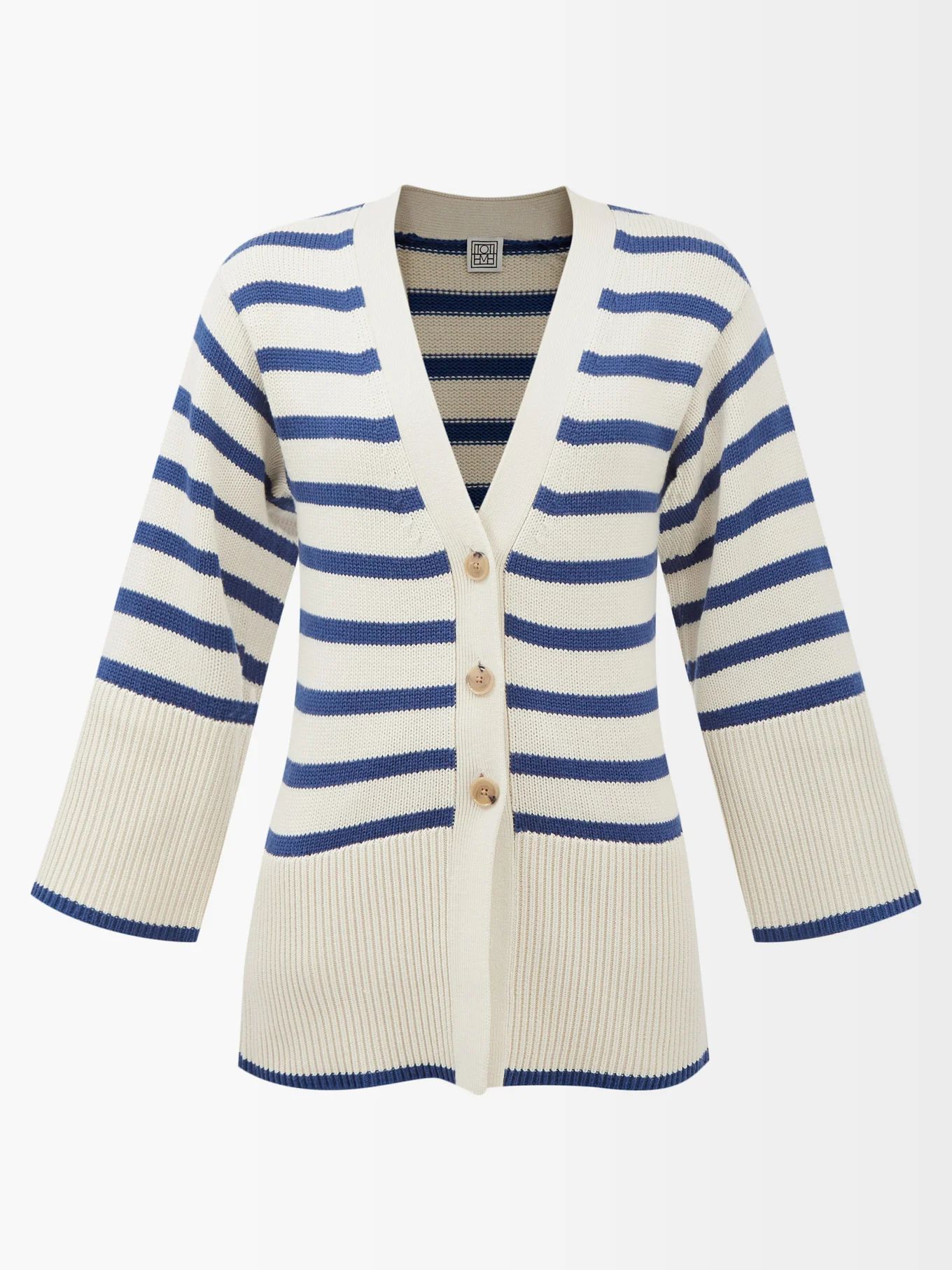 Striped wool-blend cardigan | Toteme | Matches (US)