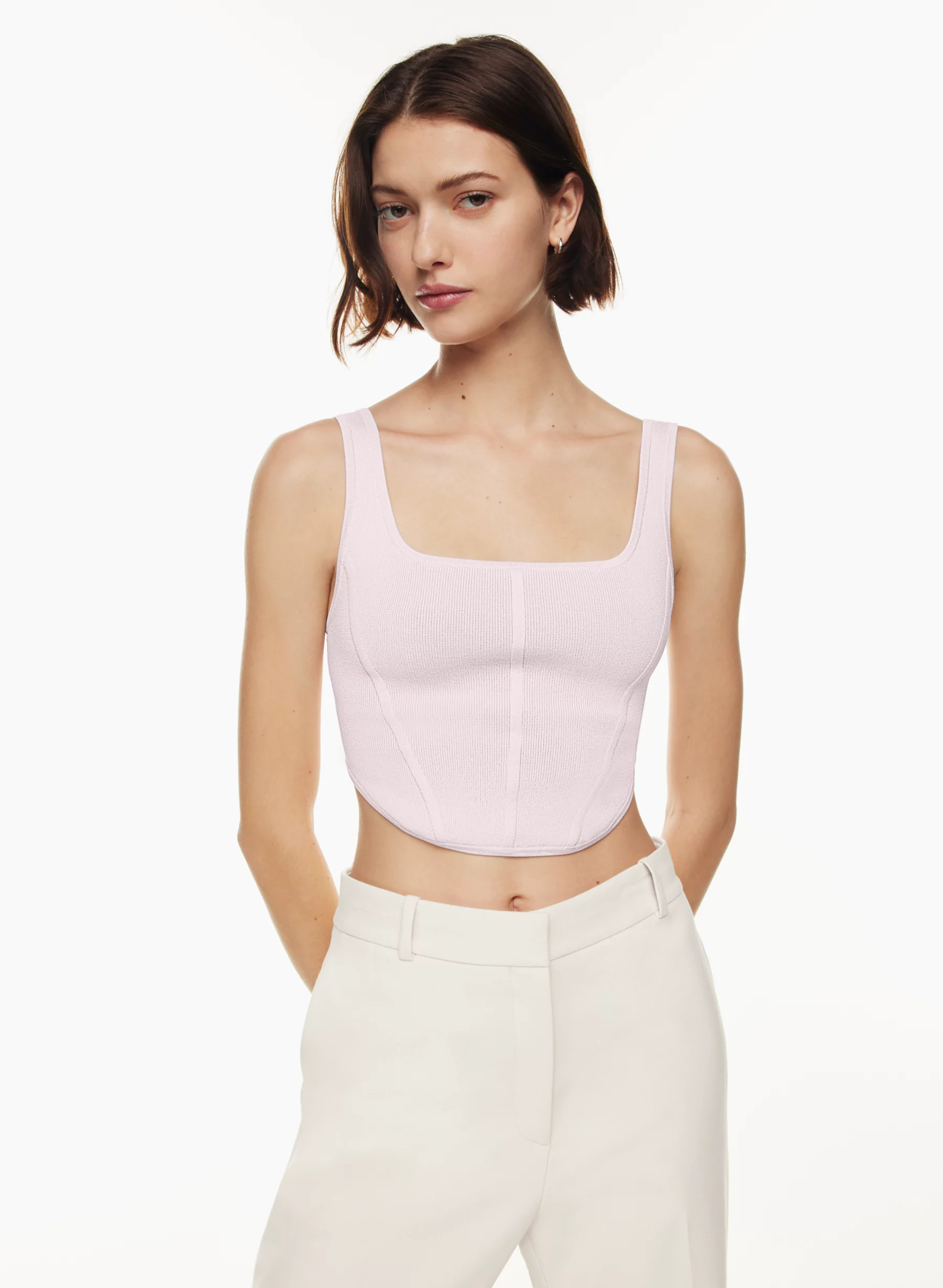 SCULPT KNIT BUSTIER TANK | Aritzia