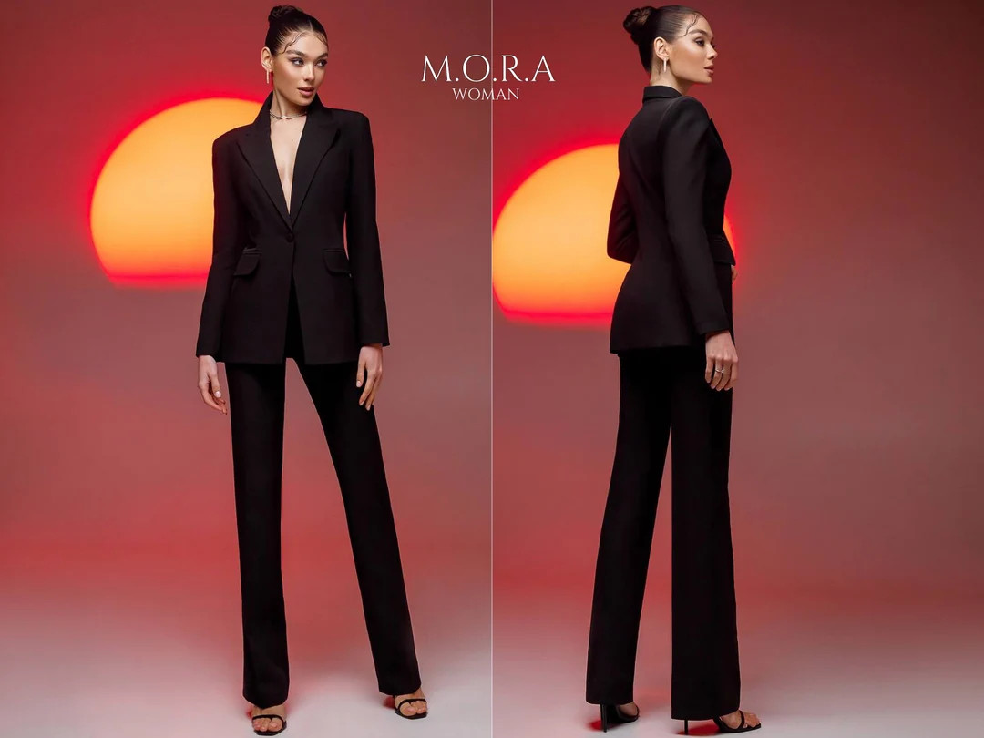 Black Pant Suit For Women,  Black Woman Suit, Black Suit Women, Formal Pantsuit For Women, Prom P... | Etsy (US)