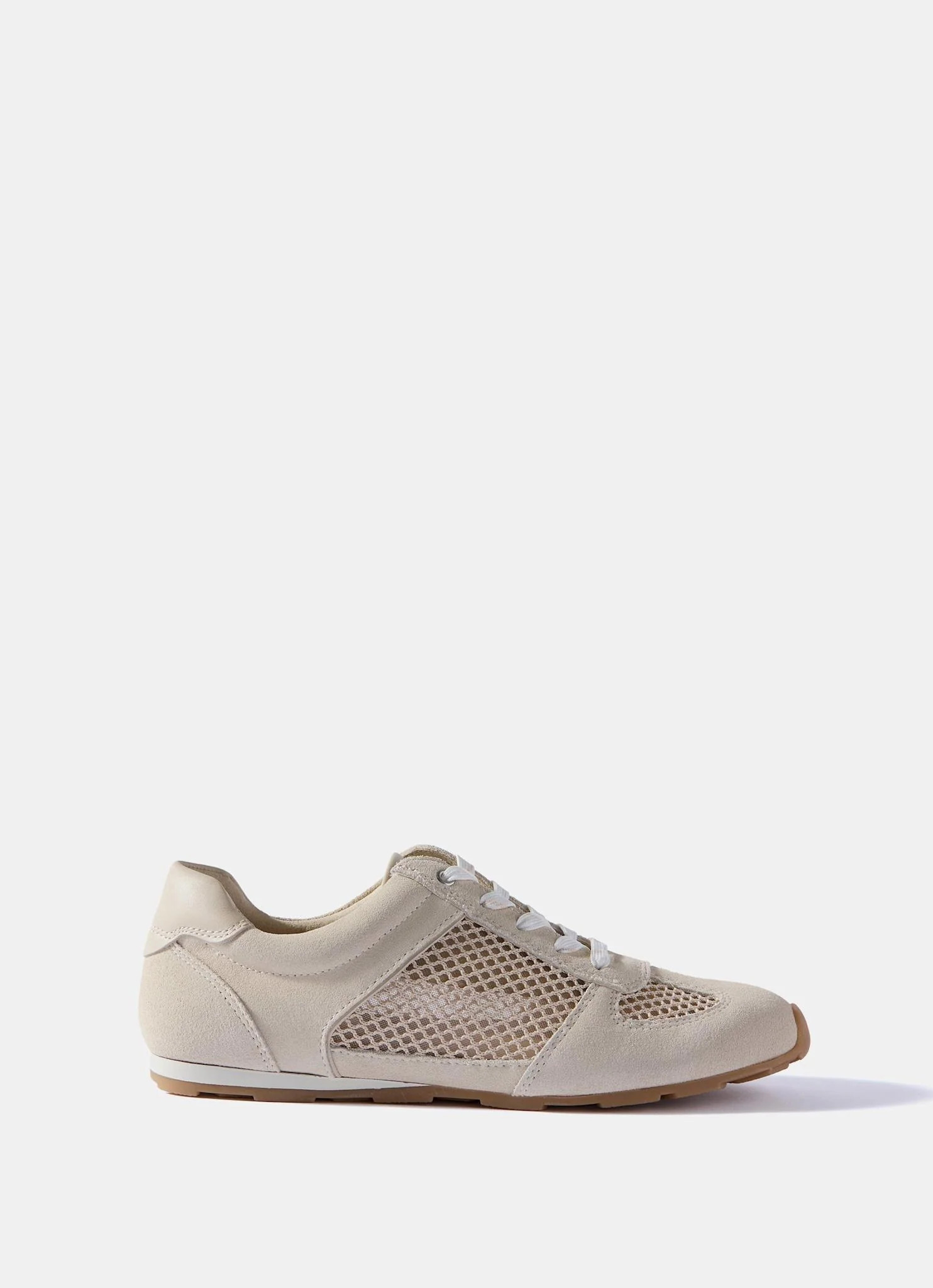 Myla Cream Suede Mesh Trainers | Mint Velvet