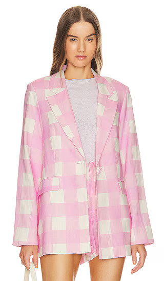 Kora Blazer in Cotton Candy Gingham | Revolve Clothing (Global)