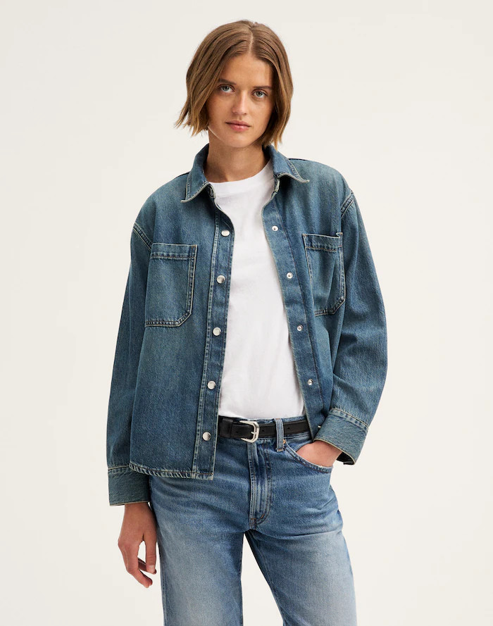 Boxy Shirt-Jacket in Airy Denim | Madewell
