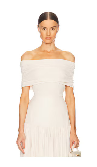 Makenzie Off Shoulder Sweater in Vanilla | Revolve Clothing (Global)