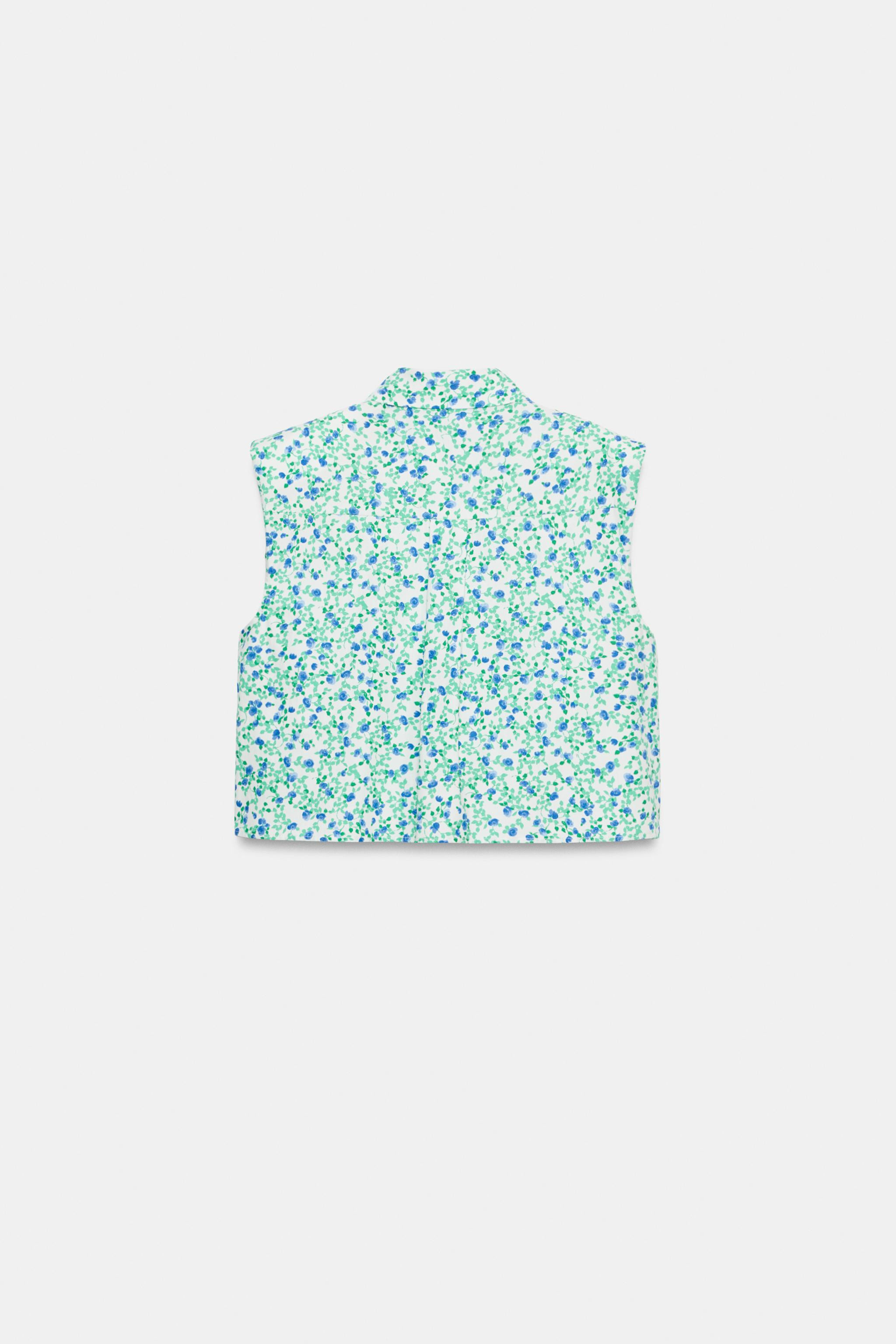 FLORAL PRINT SHOULDER PAD SHIRT | Zara US