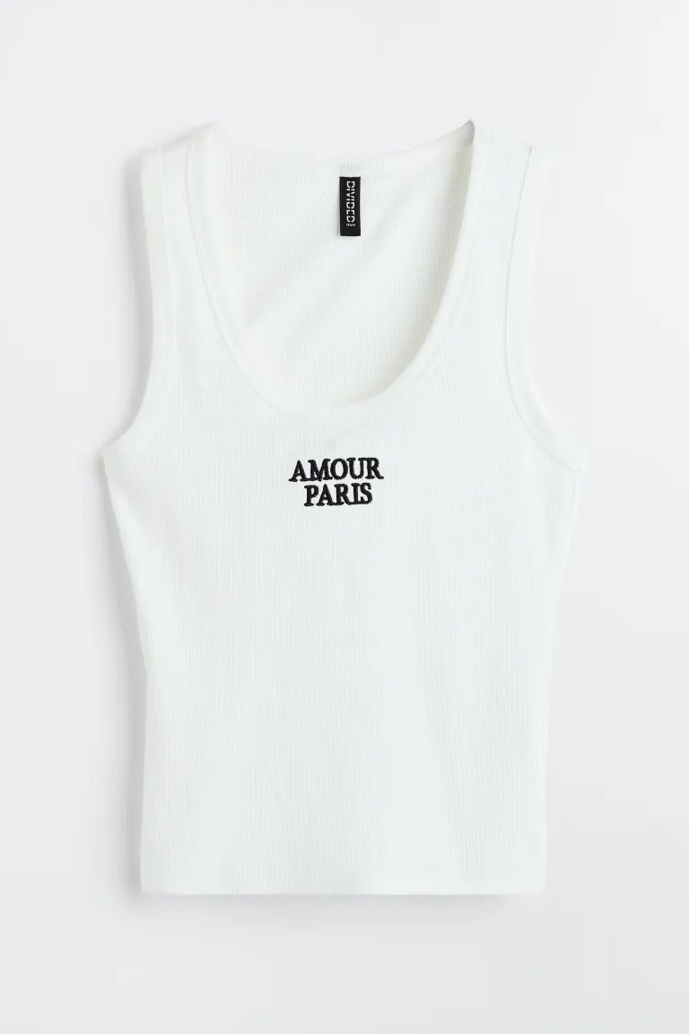 Ribbed cotton vest top | H&M (UK, MY, IN, SG, PH, TW, HK)
