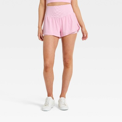 Women's Seamless Waistband Woven Shorts - JoyLab™ Light Pink XL | Target