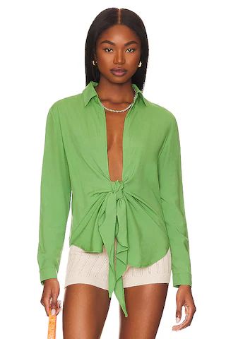 superdown Jordyn Tie Front Top in Green from Revolve.com | Revolve Clothing (Global)