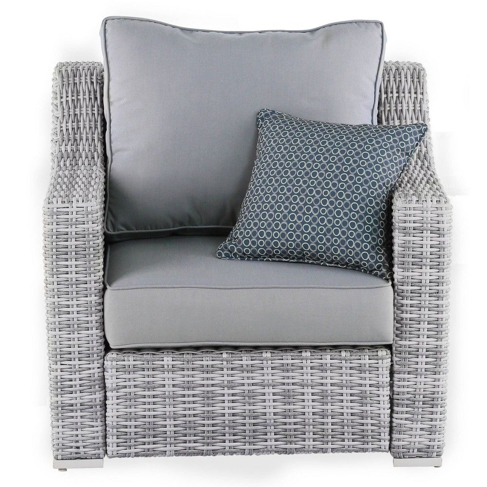 Vallauris Outdoor Arm Chair - Gray Wicker - Adore Decor | Target