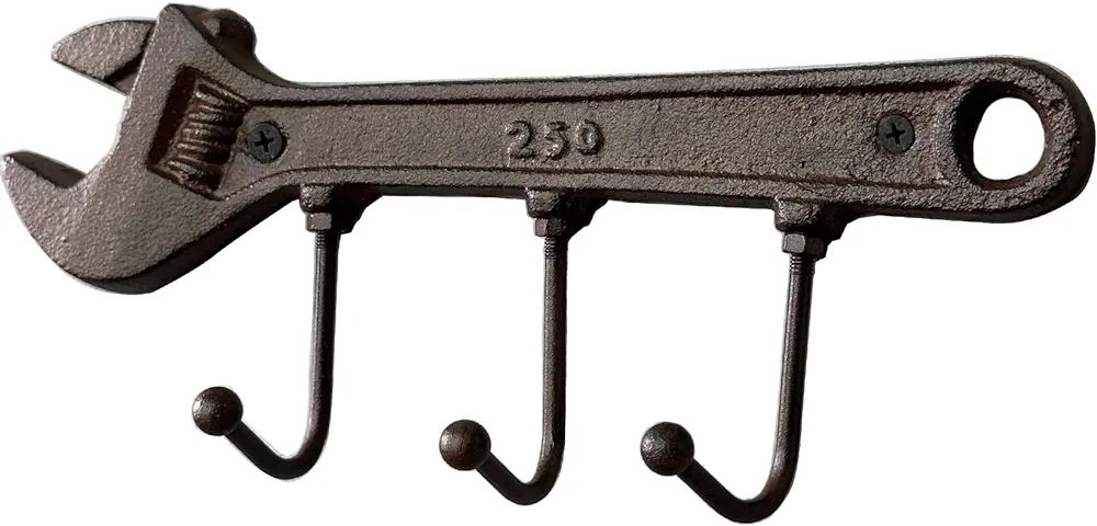 Retro Vintage Key Rack Holder Hooks Cast Iron Wrench Spanner Shape Decorative Wall Mounted Antiqu... | Amazon (US)