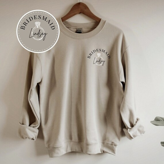 Personalized Bridesmaid Sweatshirt. Maid of Honor gift. Bridal party proposal. Custom Matron of H... | Etsy (US)