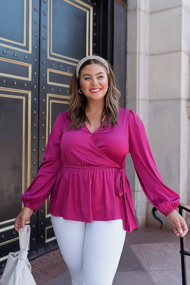 The Drop Women's Orchid Faux Wrap Long Sleeve Top by @caralynmirand | Amazon (US)