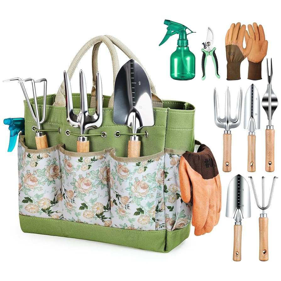 Gardening Tools 9-Piece Heavy Duty Gardening Hand Tools with Fashion and Durable Garden Tools Org... | Amazon (US)