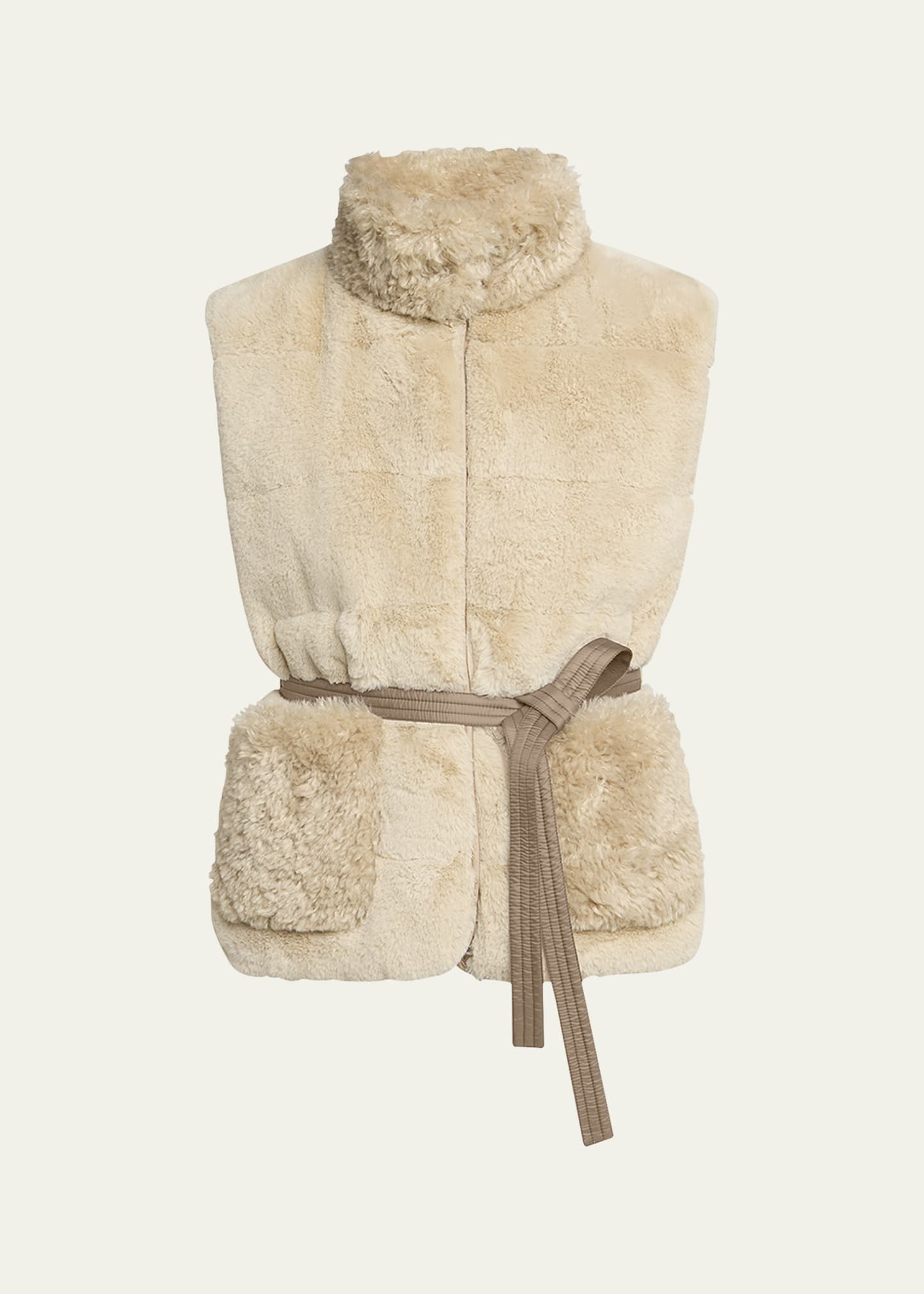 Moncler Joui Belted Faux Fur Vest | Bergdorf Goodman