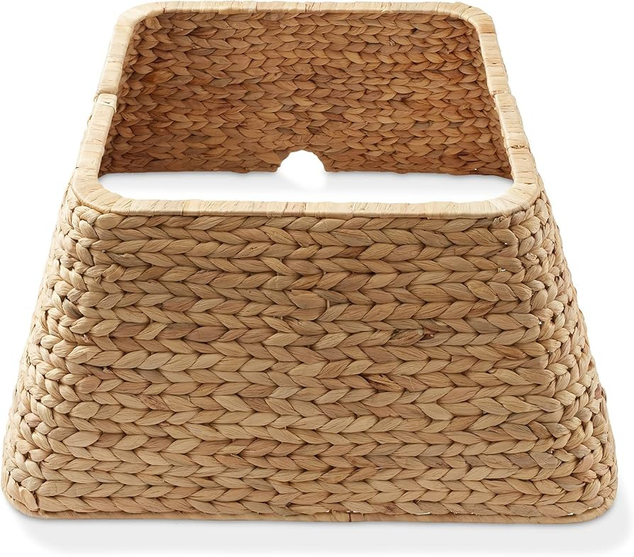Casafield 22-Inch Christmas Tree Collar, Water Hyacinth Woven Tree Square Base Cover with Cord Cu... | Amazon (US)