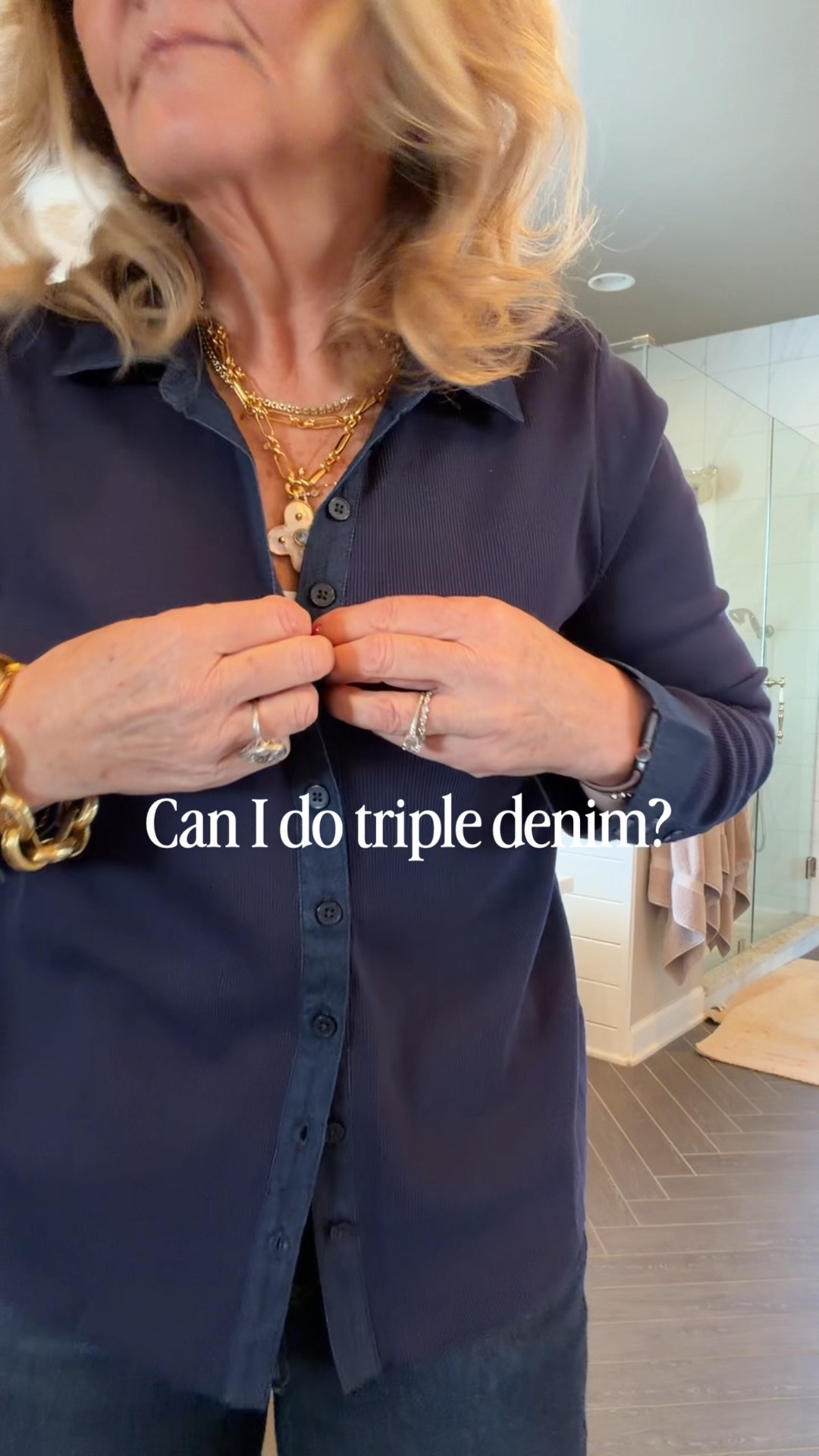 Spring denim jacket on saie! 
Chicos skinny jeans. I did turn under the hem about an inch. And I should have sized down. They’re pretty big in the waist. 
Love this knit top! Looks like a blouse styling. Size 1.0
Quilted denim jacket size medium


#LTKOver40 #LTKootd #LTKSaleAlert