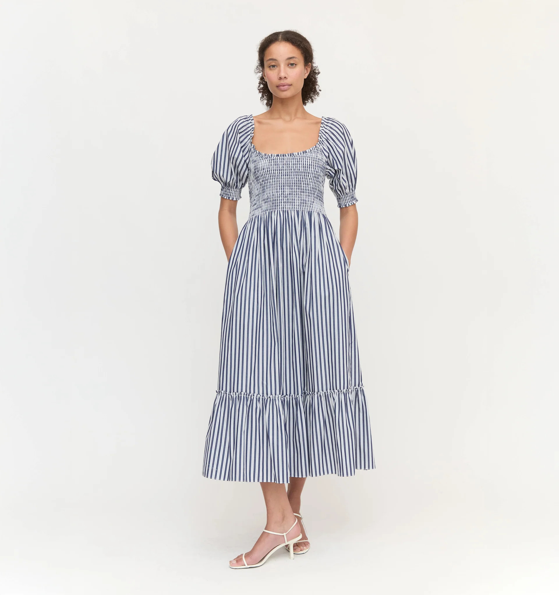 The Louisa Nap Dress - Navy Stripe | Hill House Home US